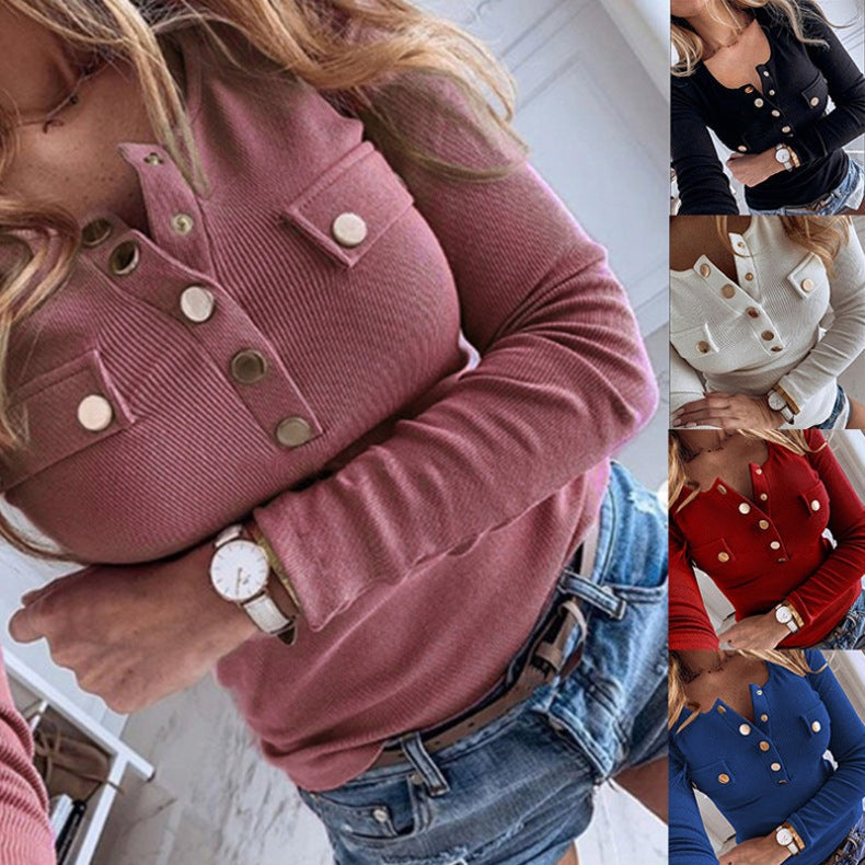 Blusa Feminina de Malha e Botões
